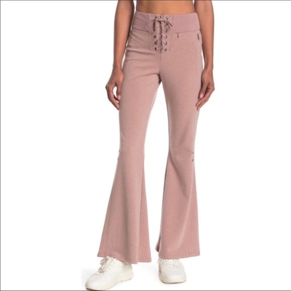 FREE People Movement Downhill Flared Sweatpants High Rise Moonlight Mauve Sz XS - Picture 1 of 12